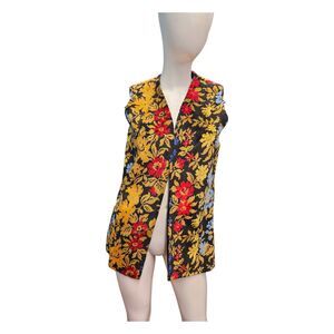 Wardrobe Maker Brocaid Floral Vest Womens Size Medium Vintage 70's